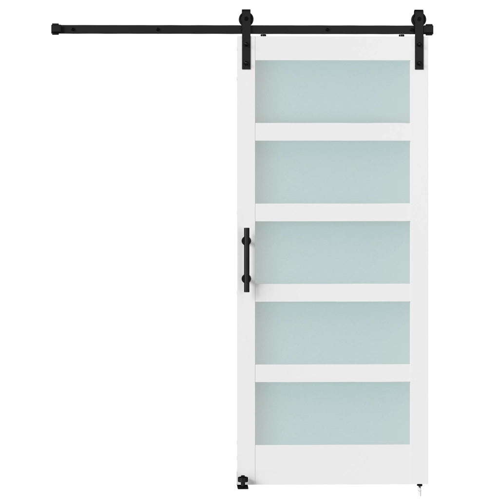 Porta Scorrevole con Kit Vetro Effetto Legno Bianco ¨C Xylo ¨C 91.4x213.4cm
