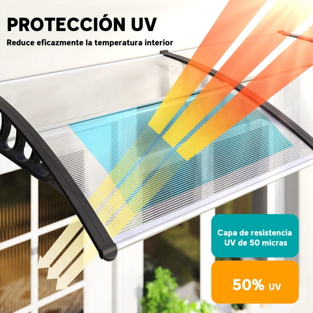 Tettoia per Porte e Finestre ¨C zephmum ¨C 200x96x27 cm Trasparente