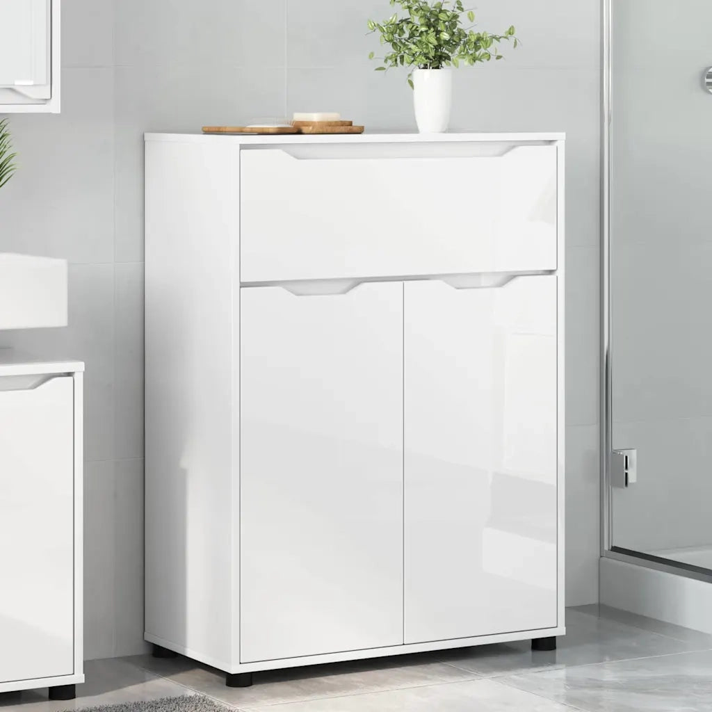 Mobile da Bagno con cassetto Bianco Lucido 72,5 x 36,5 x 100 cm