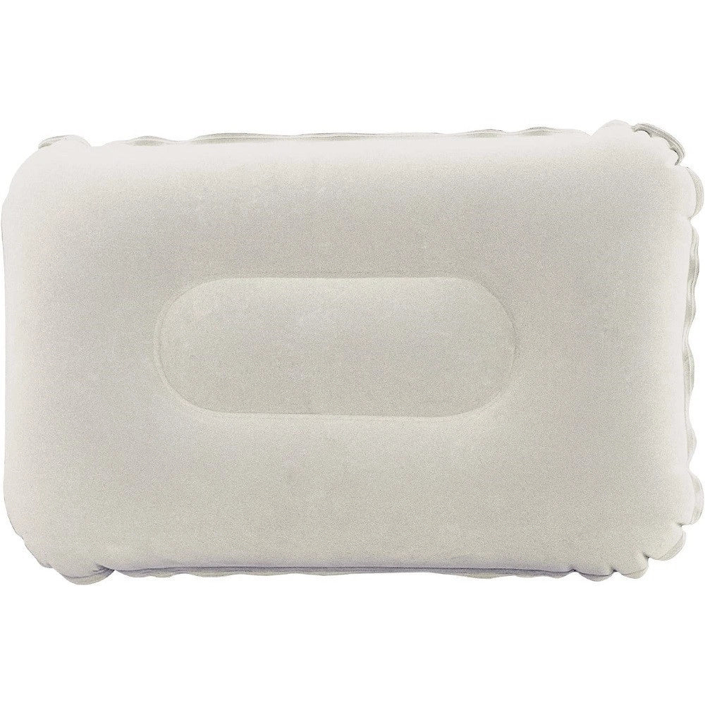 Trade Shop - Cuscino Gonfiabile Floccato Rettangolare 48x30cm Per Viaggi Campeggio Mare 67121 -