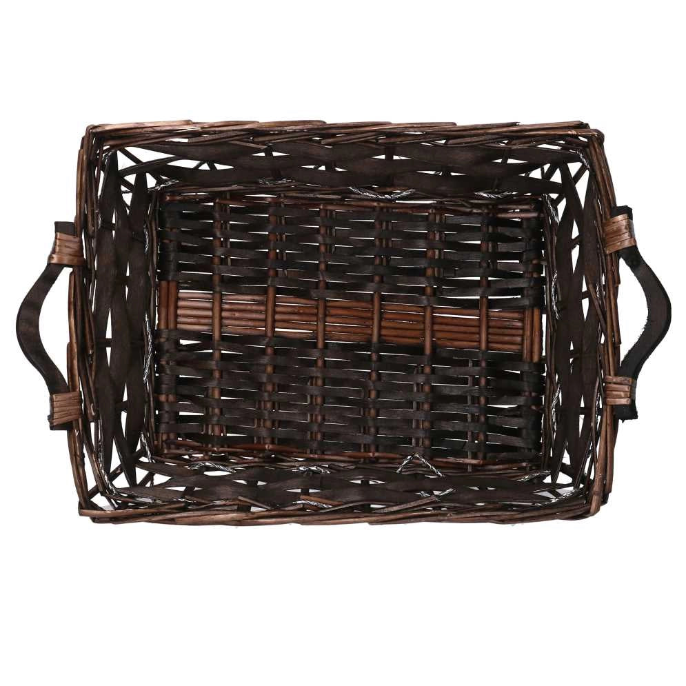Cesta vimini noce rettangolare cm48/52x36h13