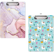 2 Bordini di Carta di Plastica - Cartellini da Clipboard - 10 x 15 cm - Acrilico - Clip di Carta - Con Clip Metallico - Per Scuola, Ufficio, Casa