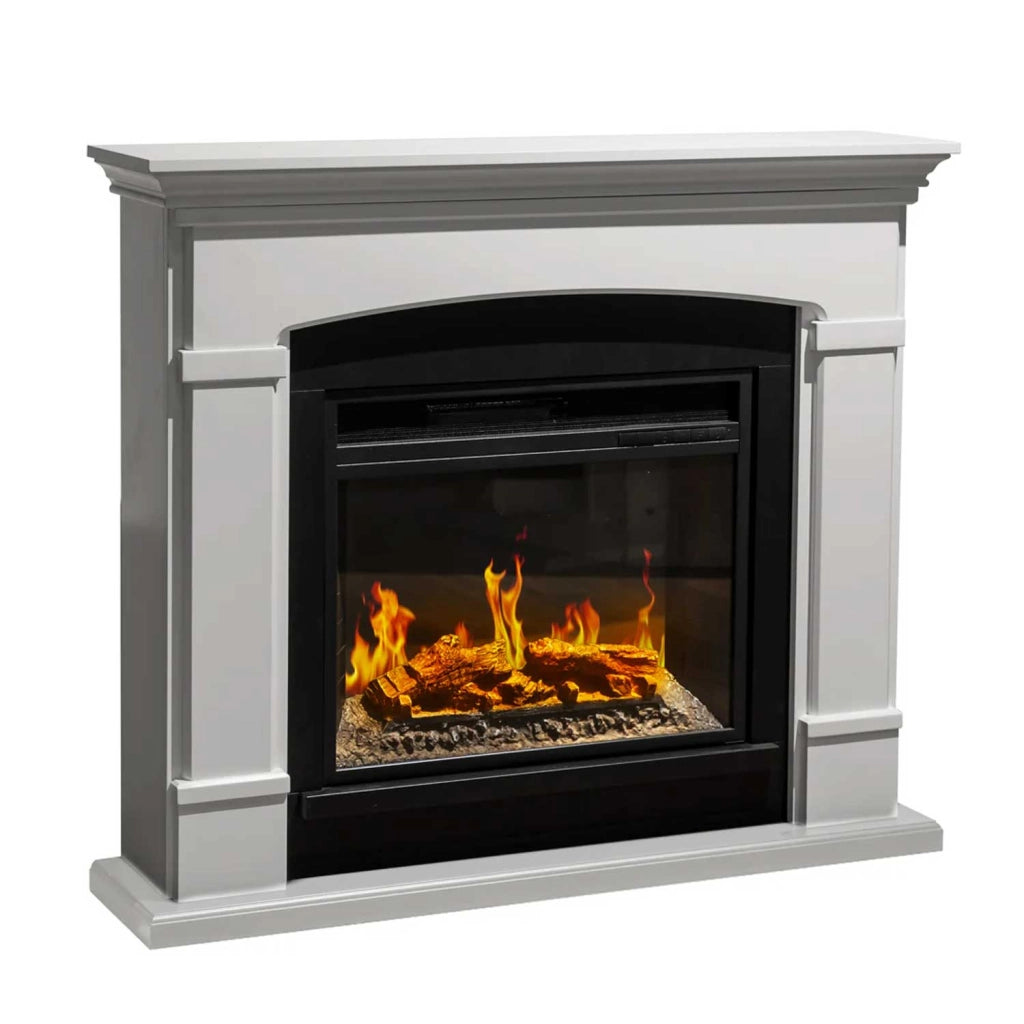 Adams - Camino elettrico da terra in legno 107x24xH95,2 cm, effetto fiamma