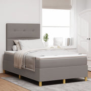 Letto a molle e materasso tortora 120x200 cm in tessuto