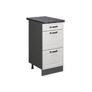 Vicco Mobiletto base per cucina Bianco casa di campagna 40 cm con cassetti, PL Antracite