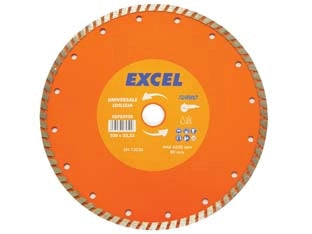 DISCHI DIAMANTATI UNIVERSALI PER MATERIALI DA COSTRUZIONE Ø MM.230- - ø mm.230 foro 22,2 corona continua - 1 blister EXCEL