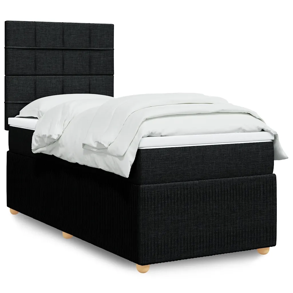 Giroletto a Molle con Materasso Nero 100x200 cm in Tessuto 3291969