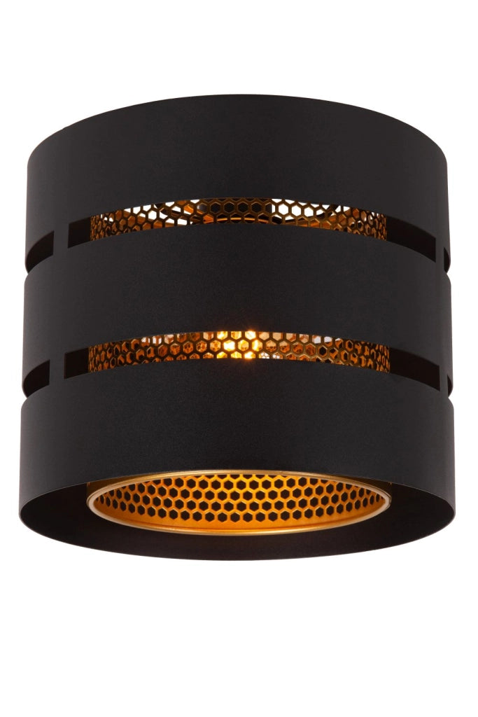 Plafoniera moderna nero oro ROSAS in metallo E27 40W Lucide