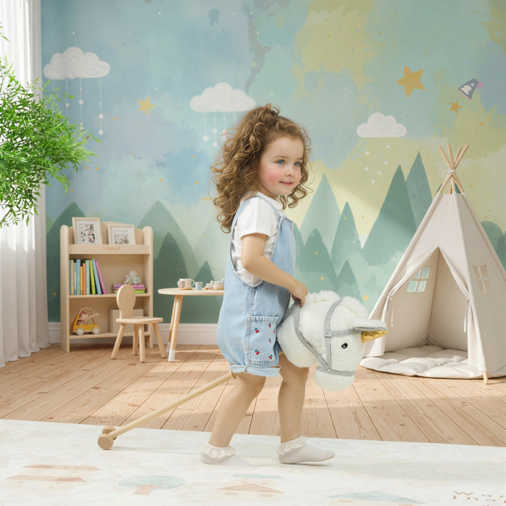 Cavallo a Dondolo Unicorno ¨C zephmum ¨C Bianco 95 cm