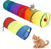 Tunnel da Giocare 2 Pezzi Ripiegabile per Gatti, Conigli e Cani con Fori - Tunnel da Gioco Bicolorabile per Interno e Esterno (Disponibile in 2 Dimensioni)