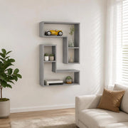 Wall Shelves, 2 Pieces, Concrete Grey, 50x15x50 Cm, Wood-based Material