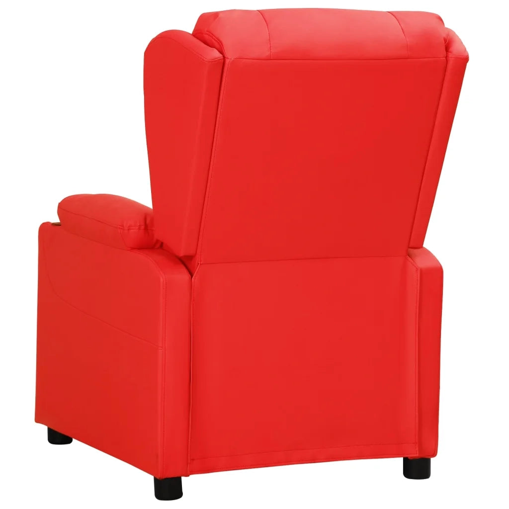 Poltrona Reclinabile Elettrica Rossa in Similpelle 3098806