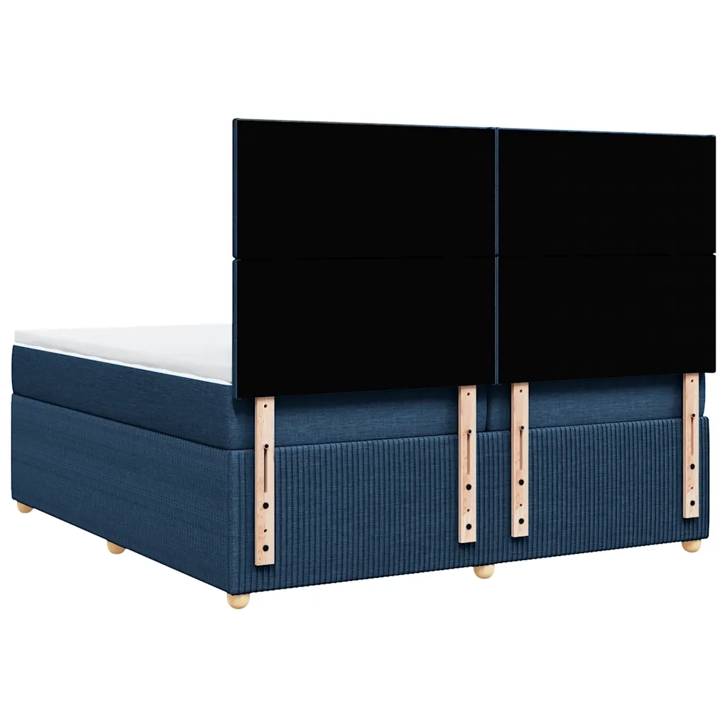 Giroletto a Molle con Materasso Blu 200x200 cm in Tessuto 3294462