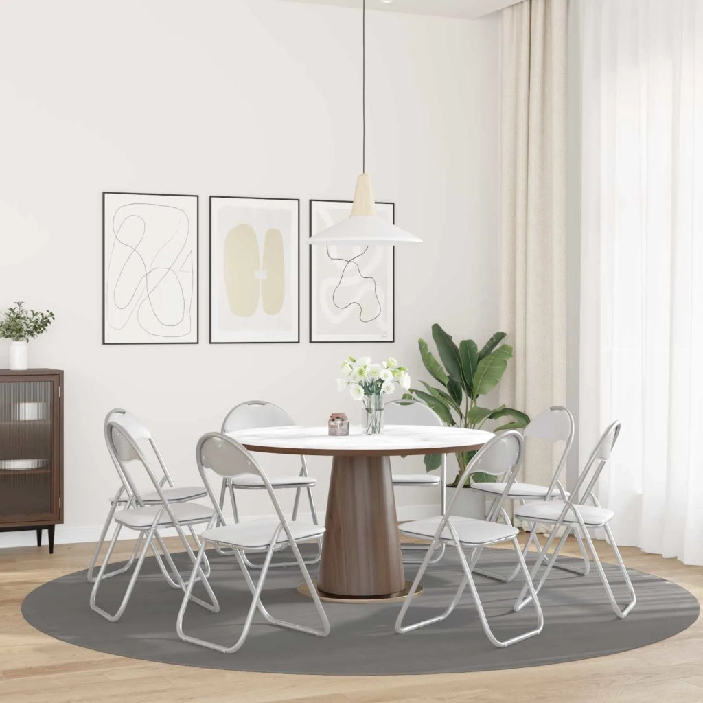 Sedia pieghevole 8 pcs Bianco e Grigio 48 x 43,5 x 81 cm