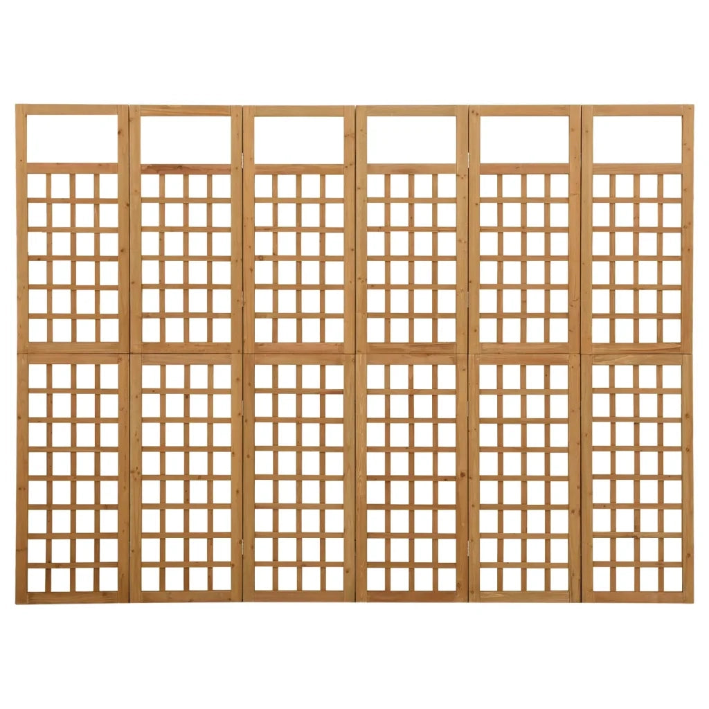 Divisorio Ambienti | Divider per stanze | Paravento a 6 Pannelli in Legno Massello di Abete 242,5x180 cm