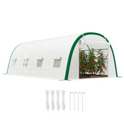 Serra Tunnel da Giardino 18m2 ¨C Xylo ¨C 6x3x2m Acciaio Galvanizzato PE Bianco 8 Finestre