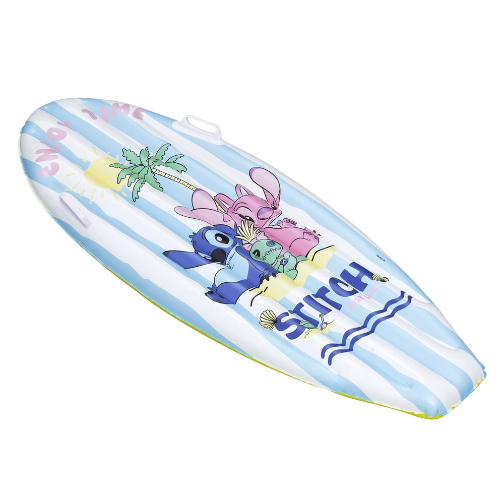 Trade Shop - Materassino Tavoletta Da Surf Gonfiabile Da Nuoto Per Bambini Stitch 112x40x10cm 9104v -