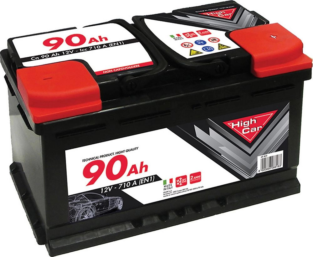 Batteria Auto da 90AH 710A  12V  polo positivo destro cassetta L4