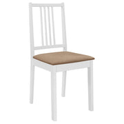 Sedie da Pranzo con Cuscini 6 pz Bianche in Legno Massello 276405