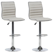 Set di 2 sedie da bar in tessuto beige sedile in tessuto argento altezza del bancone girevole e regolabile in altezza