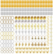 Sierade per capelli, 250 pezzi di dreadlocks in alluminio, maniglie metalliche, dreadlocks, sierade per capelli, trecce di capelli, perline, sierade in alluminio, anelli, clips, acconciature per capelli