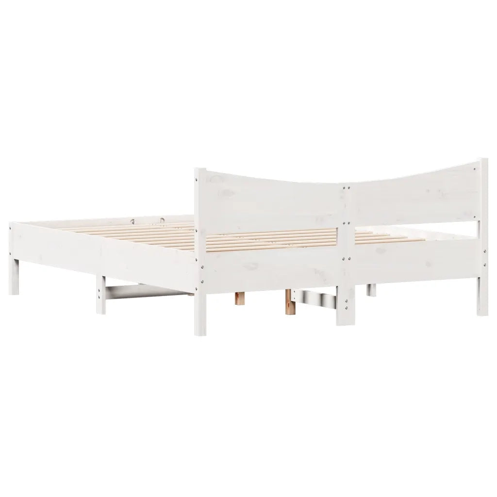 Giroletto senza Materasso Bianco 160x200 cm Legno Massello Pino 3216364