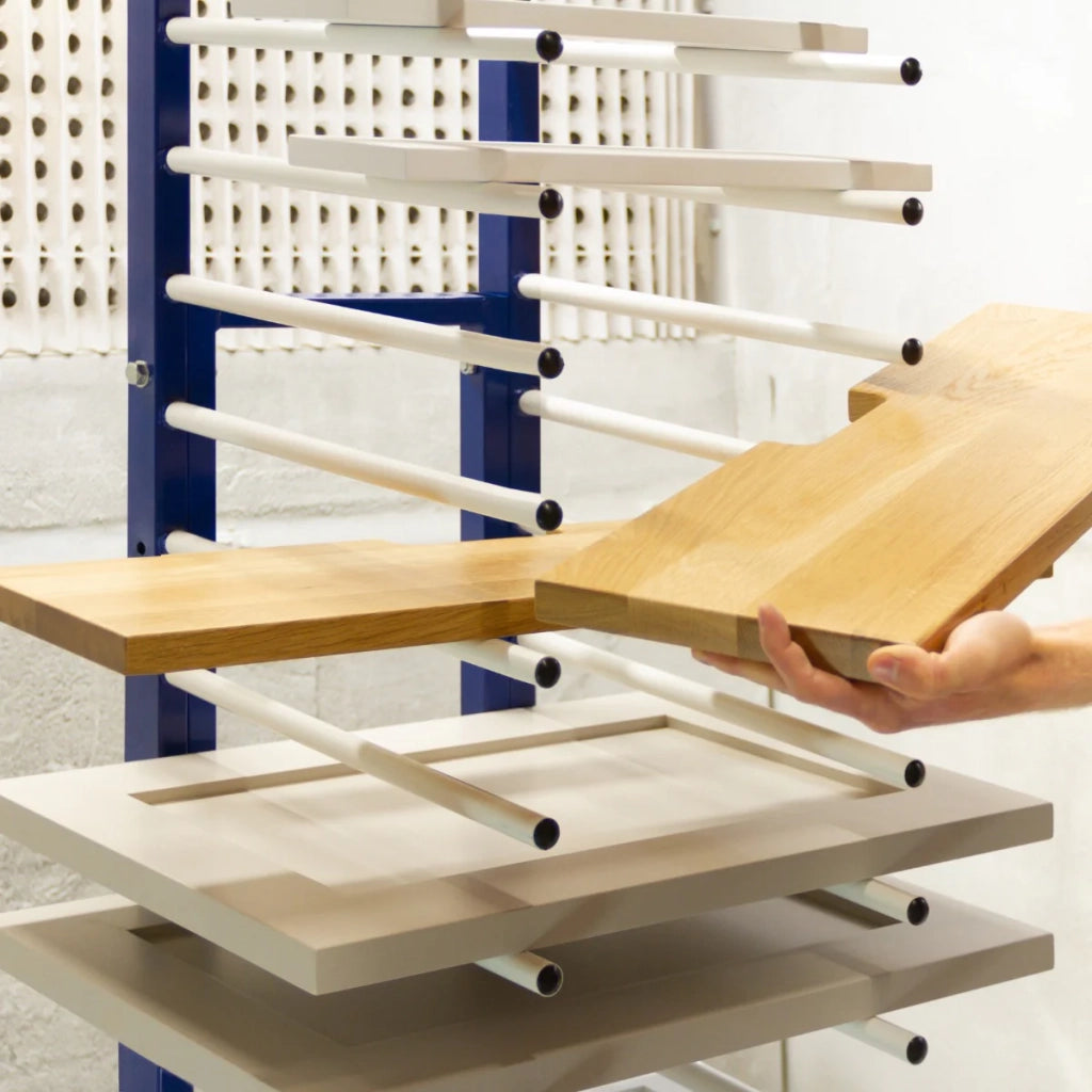 Carrello Combinato Blu per Asciugatura Vernice Spray, Eco-Compatibile per Falegnameria e Bricolage