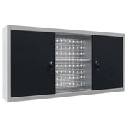 Armadio portautensili a parete armadio portaoggetti organizer per utensili contenitore per martelli e pinze metallo 120 cm grigio e nero 02_0003809
