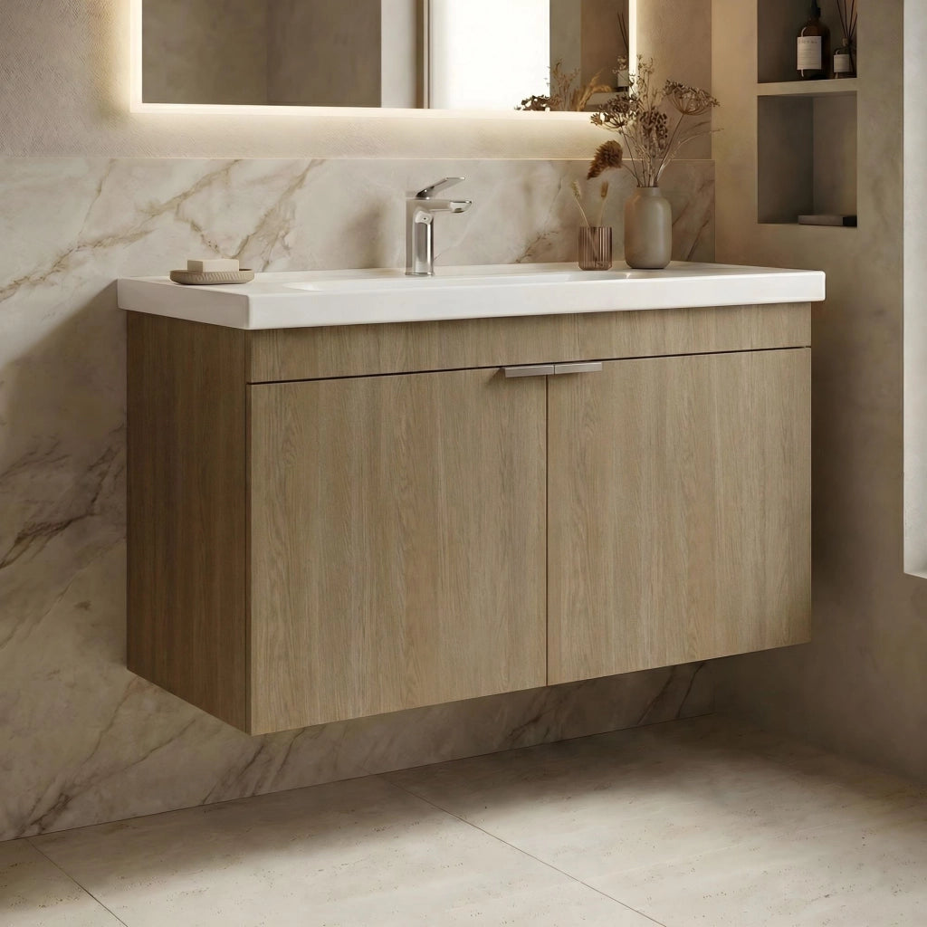 Mobile lavabo "Desna 90" - 90 x 45 x 58 cm - Rovere Sonomo