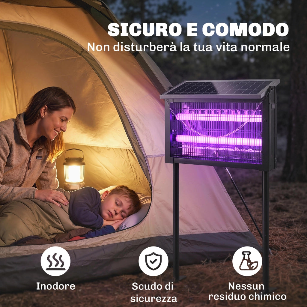Lampada Antizanzare da Esterno a Energia Solare ¨C zephmum ¨C 45x18x90 cm, Nero
