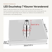 Spazzola per doccia LED a 7 colori cambiabili - illuminazione romantica - 8 pollici quadrata - risparmio acqua - alta pressione doccia - adatto per la vasca da bagno...