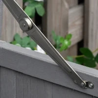 Armadio da Giardino a 2 Ripiani in Legno di Abete con Tetto Apribile, 74x43x88 cm, Grigio Scuro