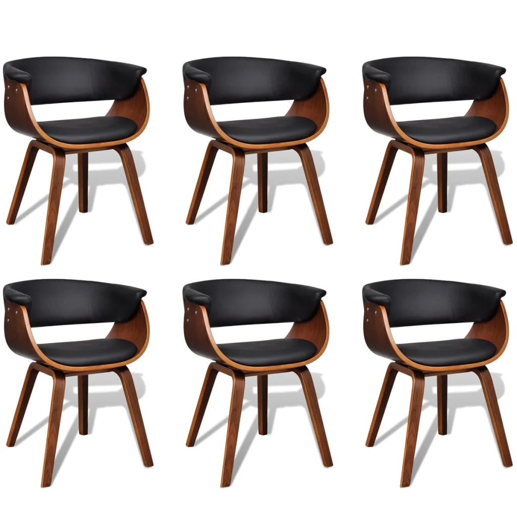 Sedie da Pranzo 6 pz in Legno Piegato e Similpelle 270552