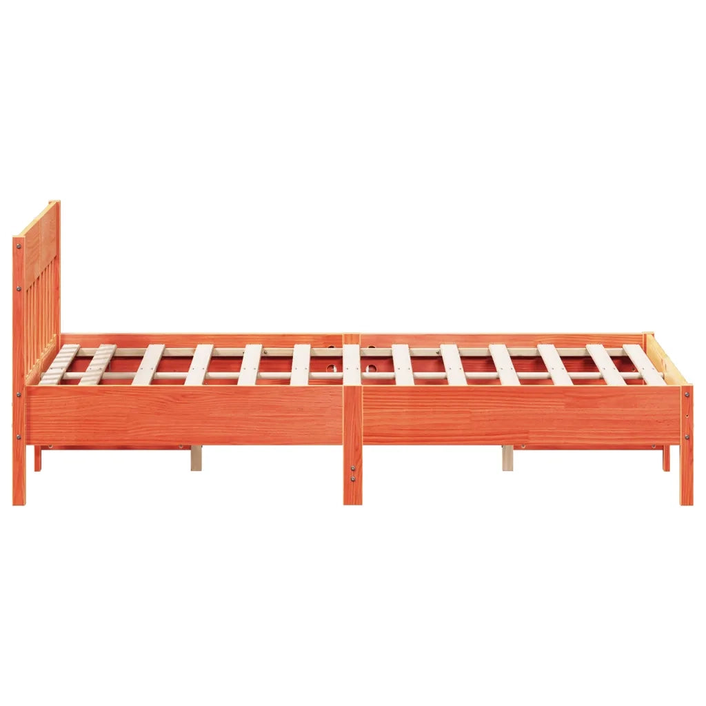 Letto senza Materasso Marrone Cera 135x190 cm in Legno di Pino 842669