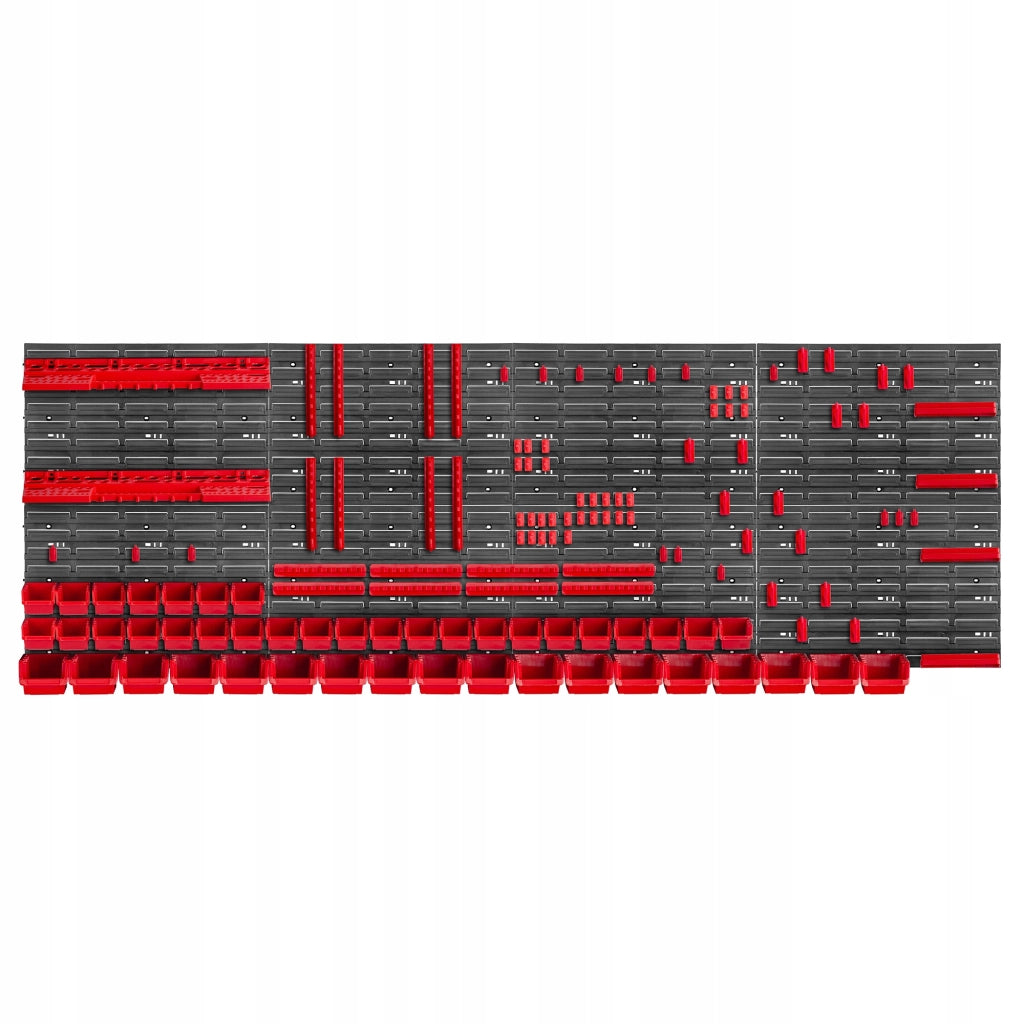 Pannello portautensili KADAX da parete per officina, 232x78 cm, 46 scomparti, 80 supporti, garage.