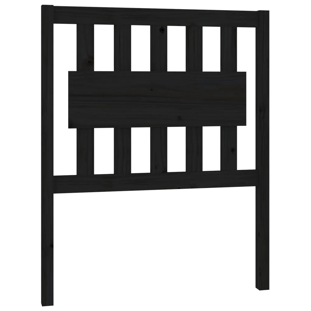 Testiera | Testata per Letto Nera 80,5x4x100 cm in Legno Massello di Pino