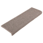 Tappetini per scale 15 pz | Gradini per Scale 65x21x4 cm Beige scuro con bordo rettangolare