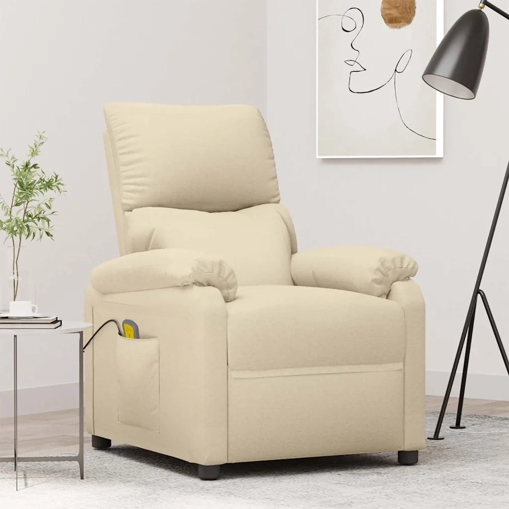 Divano Sedia-Poltrona Massaggiante Crema in Tessuto 734608