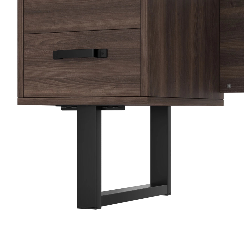 Scrivania da ufficio 135 x 54 cm con cassetti e vano raccoglitori