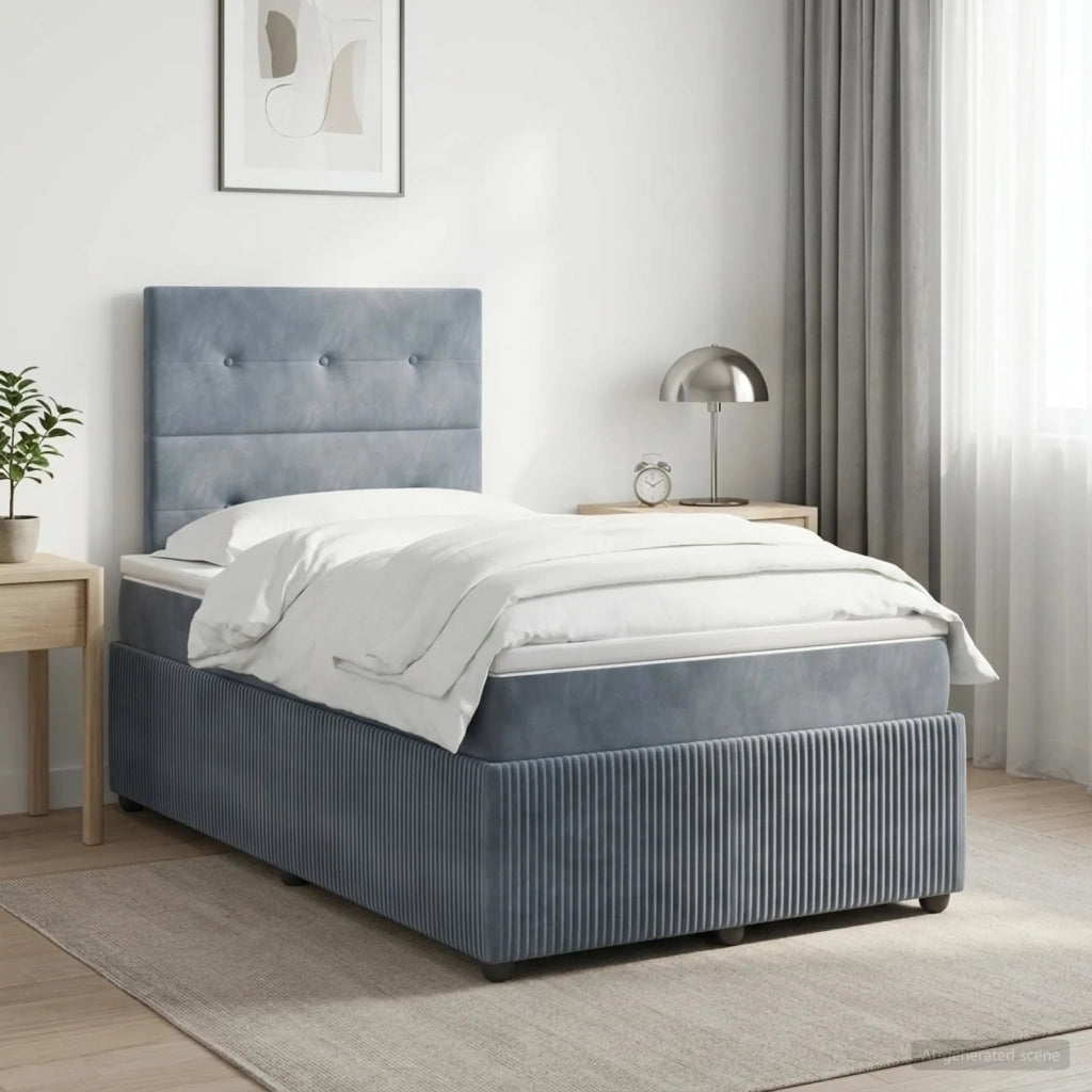 Letto box spring con materasso Grigio Scuro 120 x 190 cm 3454566