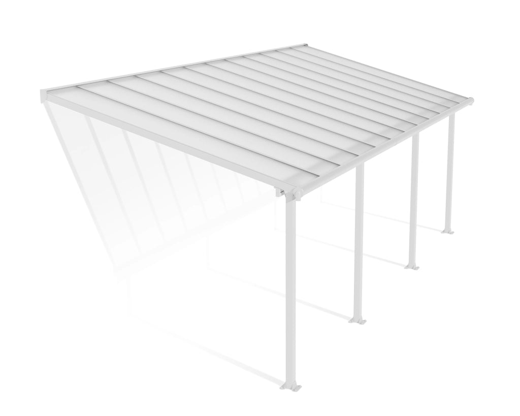 Pergola Addossata in Alluminio Olympia 3X7.4 m Bianco
