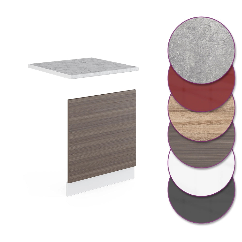 Pannello frontale R-Line Grigio nobile/Bianco 60 cm, PL Marmo Vicco
