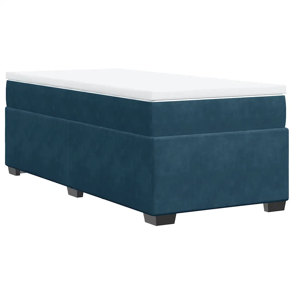 Giroletto a Molle con Materasso Blu Scuro 90x190 cm in Velluto