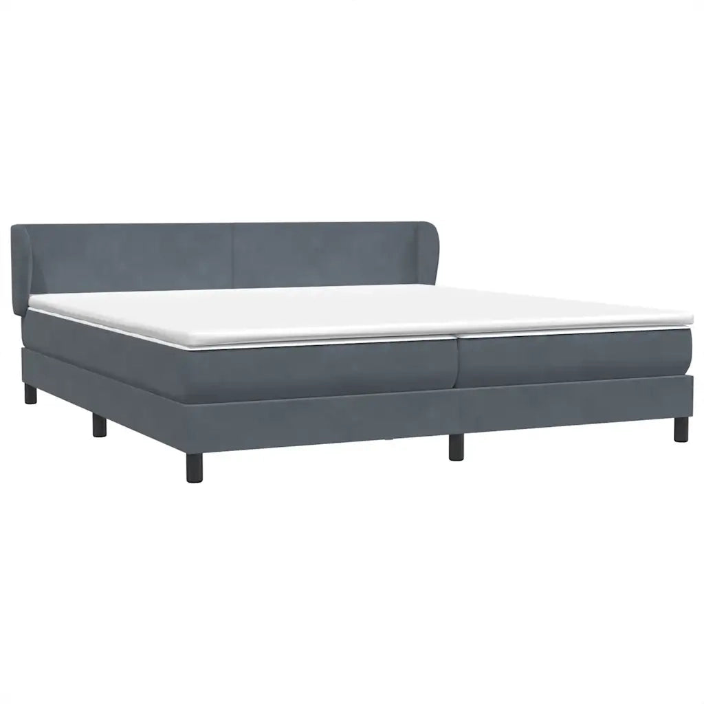 Giroletto a Molle con Materassi Grigio Scuro 180x220 cm Velluto 3317410