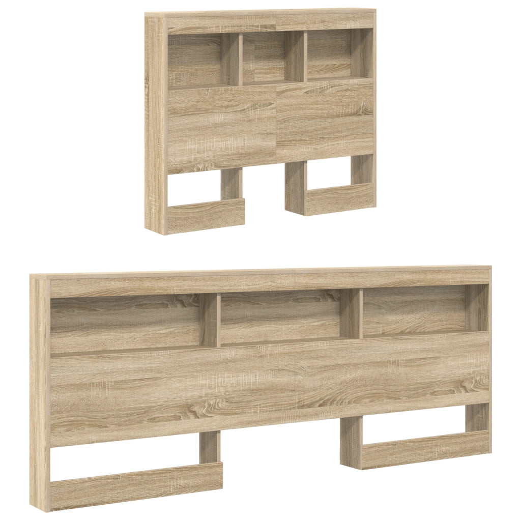 Letto con Scaffale Rovere Sonoma 100x200 cm Legno Ingegnerizzato