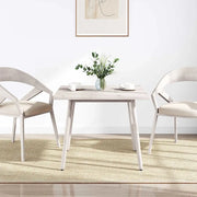 Piano Tavolo Bianco 90x90x2,5cm Legno Massello di Pino Quadrato 824396