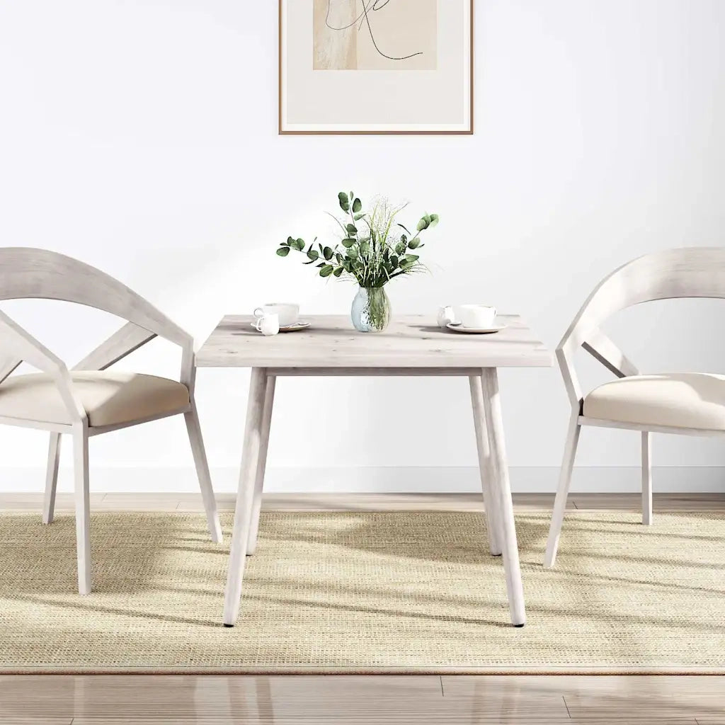 Piano Tavolo Bianco 90x90x2,5cm Legno Massello di Pino Quadrato 824396