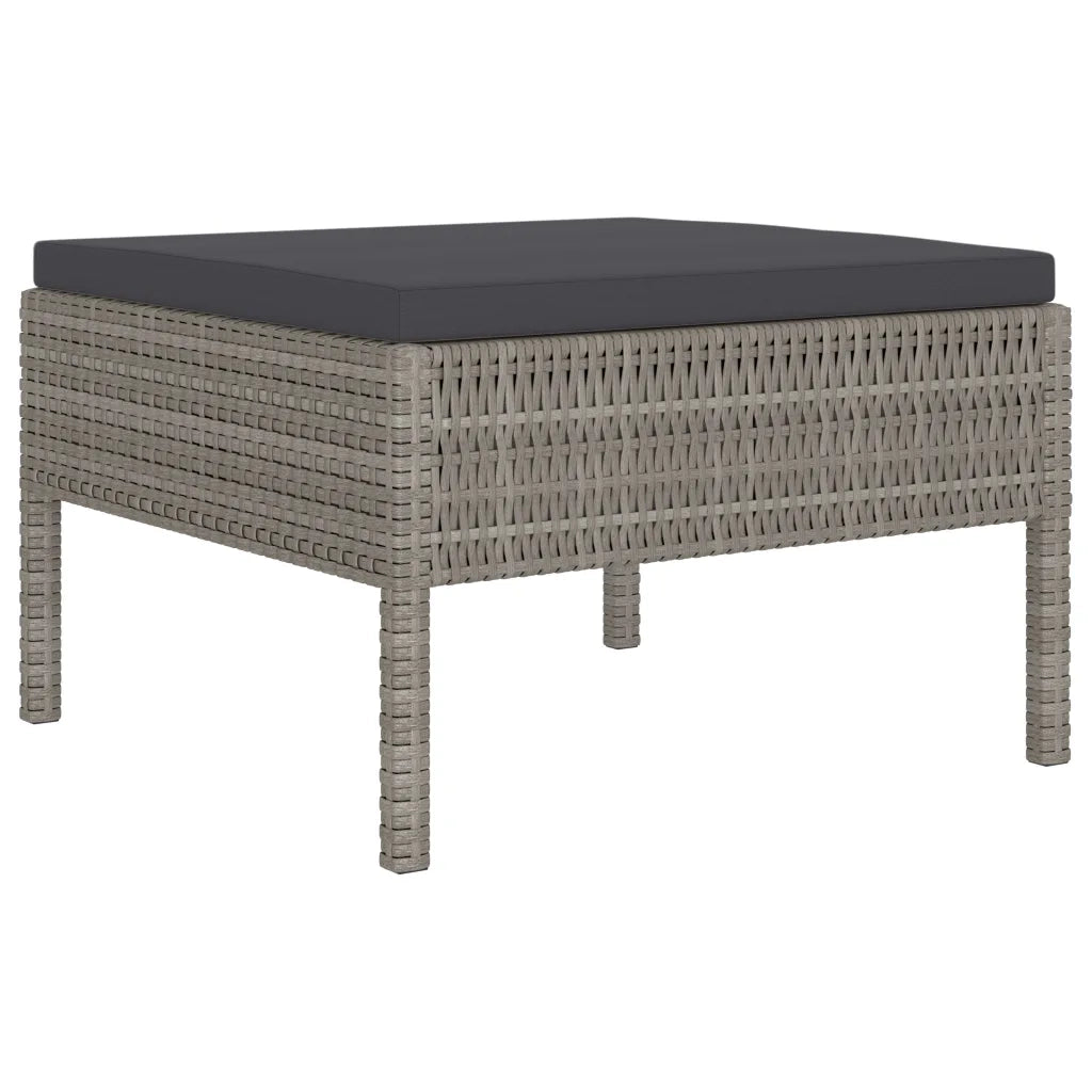 Set Divani da Giardino 10 pz con Cuscini in Polyrattan Grigio cod mxl 37807