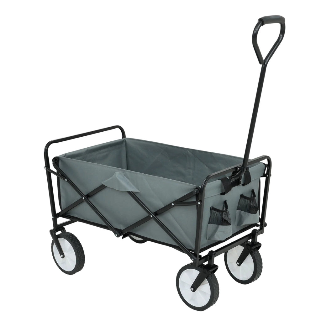 Carrello da Spiaggia Pieghevole TYRS con Ruote in Plastica, Portata Massima 120 kg, Colore Grigio