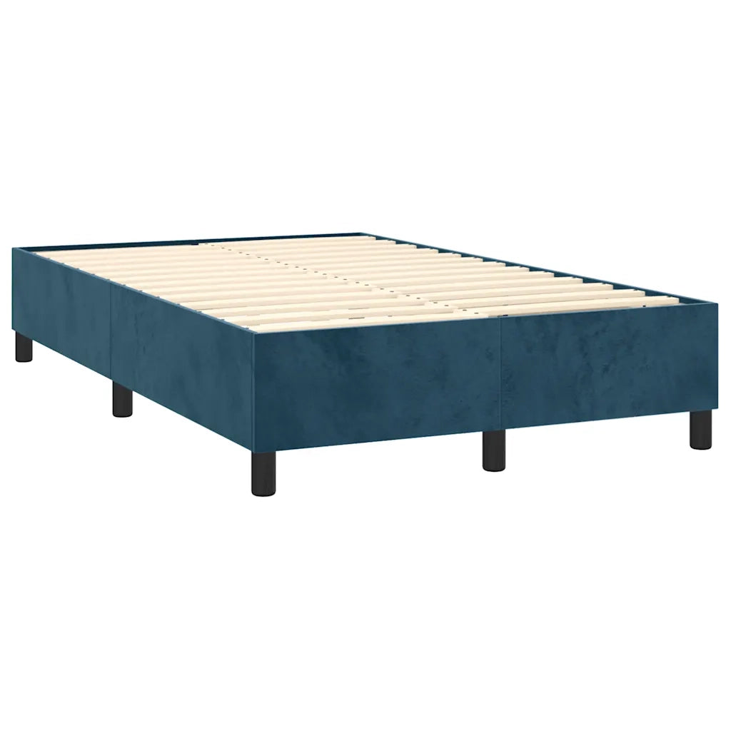 Giroletto a Molle con Materasso Blu Scuro 120x200 cm in Velluto 3143077
